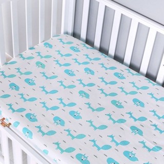 LaLemon ผ้าปูเตียงเด็ก ผ้าปูเตียงเด็กแบบรัดมุม Baby Crib Sheet 130*70 cm ผ้าปูที่นอนเด็ก ไร้สารเรืองแสง I0D3