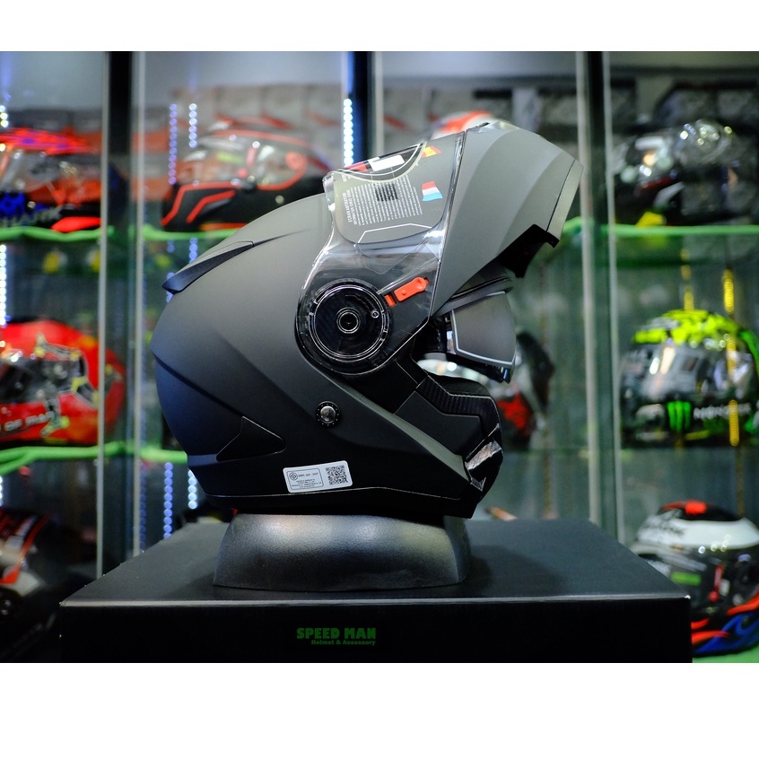 Real รุ่น Storm Force Black Matt หมวกกันน็อคสีดำ ยกคางได้ - รูปที่ 6