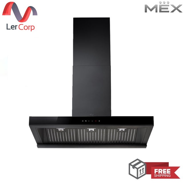 (MEX) เครื่องดูดควันกระโจมทรงกล่อง สีดำ ขนาด 90 ซม. รุ่น K638BFB90