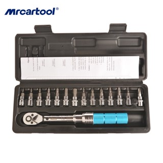 MRCARTOOL 15Pcs ประแจแรงบิด Allen Key เครื่องมือสำหรับซ่อมจักรยานประแจปรับแรงบิดรถมือถือถอดเครื่องมือพิเศษ ประแจแรงบิด อัลเลนคีย์อัลเลน แบบมือถือ ปรับได้ สําหรับซ่อมแซมจักรยาน