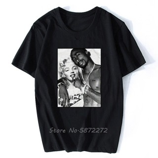 เสื้อยืดแขนสั้น พิมพ์ลาย Marilyn Monroe Tupac Shakur แฟชั่นฤดูร้อน สไตล์สตรีท สําหรับผู้ชาย 2 ชิ้น