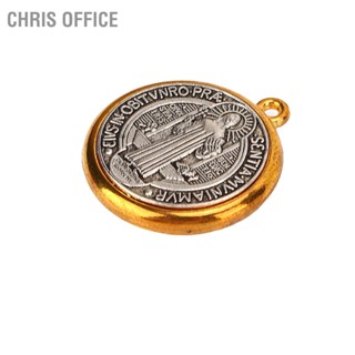 จี้เหรียญคาทอลิก โลหะ รูปนักบุญเบเนดิกต์ Chris Office Saint กันสนิม เหมาะกับของขวัญทางศาสนา สําหรับผู้ชาย