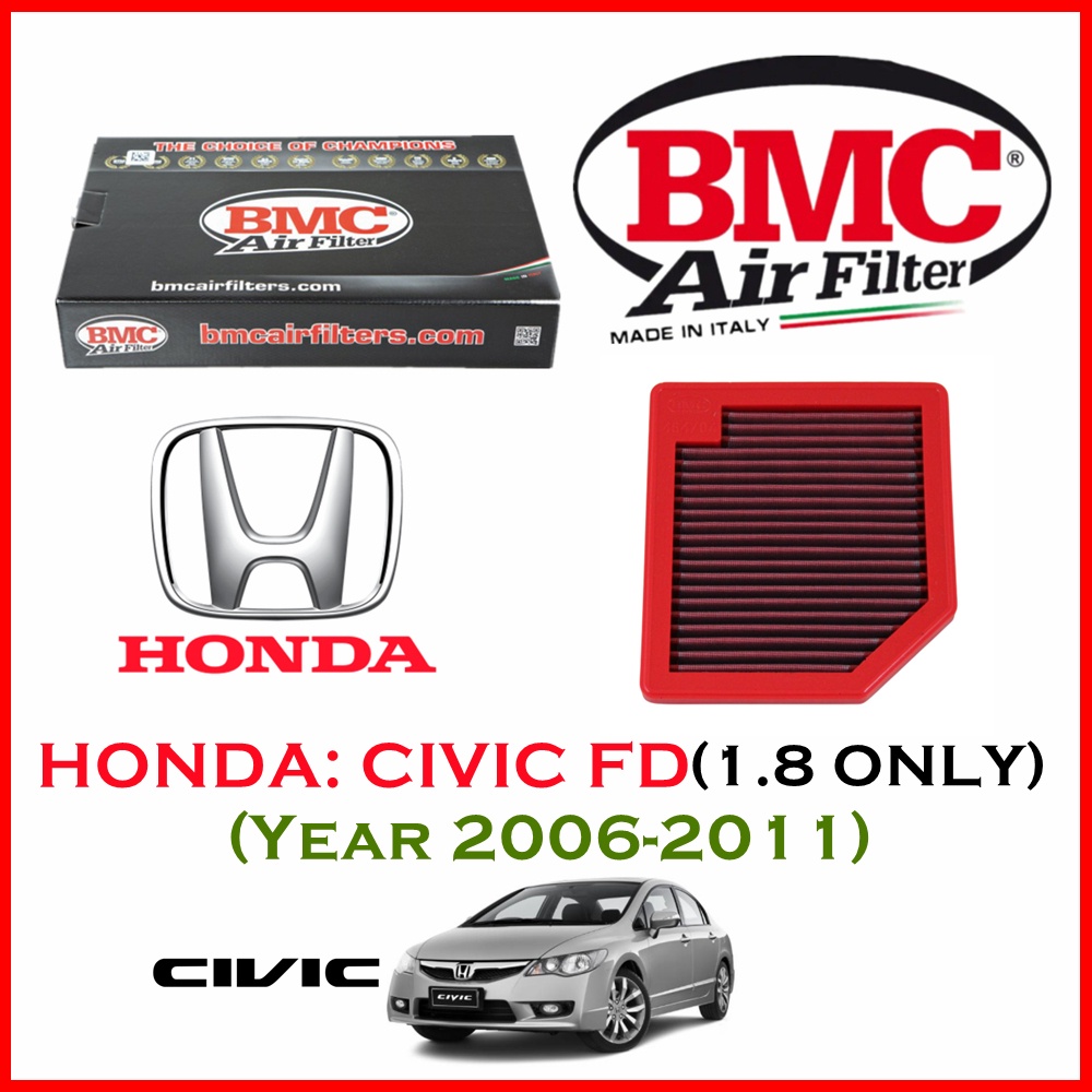 BMC Airfilters® (ITALY) Performance Air Filters กรองอากาศแต่ง สำหรับ Honda: Civic 1.8 FD (ปี 2006-2011) โดยตัวแทน BMC