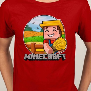 Minecraft Dungeons Earth เกมออนไลน์ Esport mojang แขนสั้น O-Neck เสื้อยืดผู้ชายแฟชั่น Kid shirt แฟชั่นลำลองและเรียบง่าย