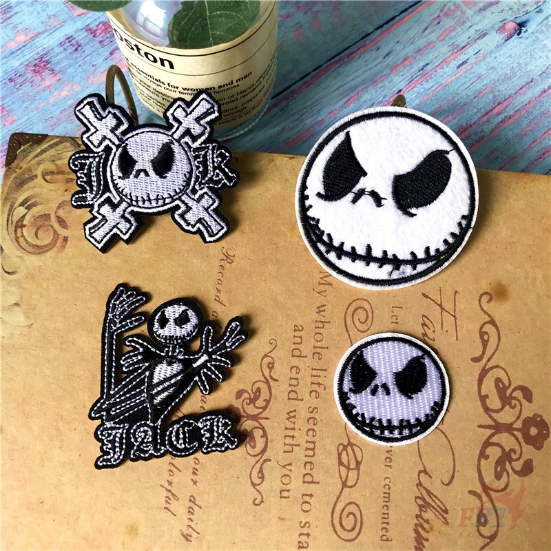 ☸ แผ่นแพทช์ ลายการ์ตูน The Nightmare Before Christmas สําหรับตกแต่งเสื้อผ้า ☸ 1 ชิ้นแจ็ค Skellington DIY เย็บบนเหล็กบนป้ายแพทช์ - รูปที่ 4