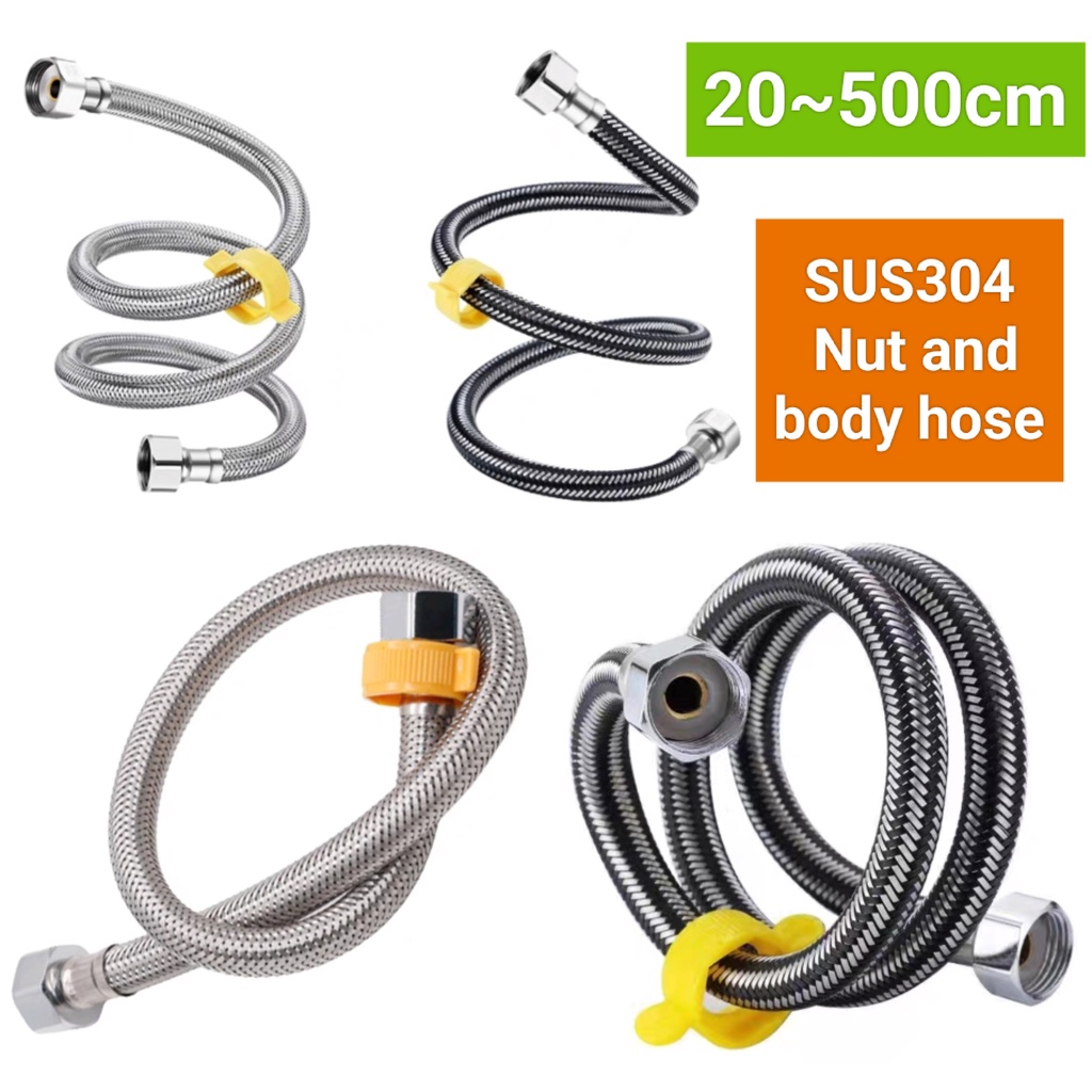 20 ซม. ~ 500 ซม. SUS304 สแตนเลสท่ออ่อน 1/2" แรงดันสูงสูงสุด 16Bar Pn16 90o Heavy duty