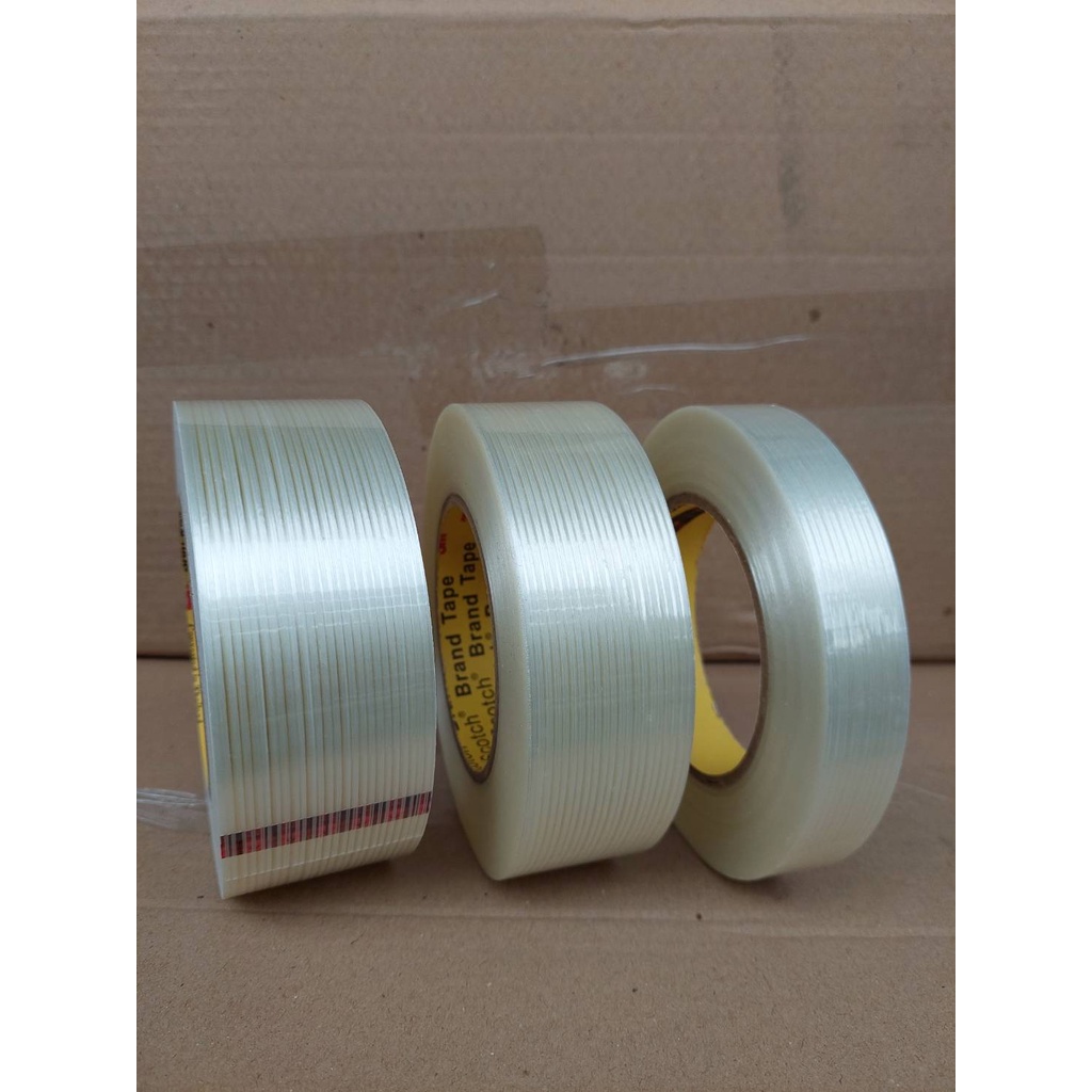 Filament Tape 3M เทปใยสับปะรด เทปใยแก้ว ยาว55เมตร เทปรัดแบตเตอรี่