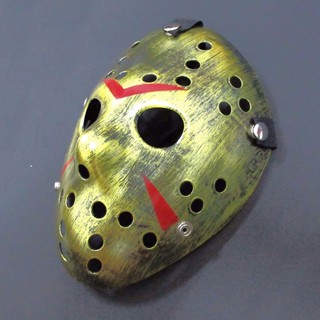 หน้ากาก Mask Friday The 13th วันศุกร์ที่ 13 Jason Voorhees เจสัน วอร์ฮีส์ สีทองเหลือง สุดโหด สยองขวัญ Horror Hockey