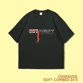 oversize T-shirt เสื้อยืด ผ้าฝ้าย พรีเมี่ยม โอเวอร์ไซซ์ ลาย Supernova Note Sorry combed 24s S-5XL