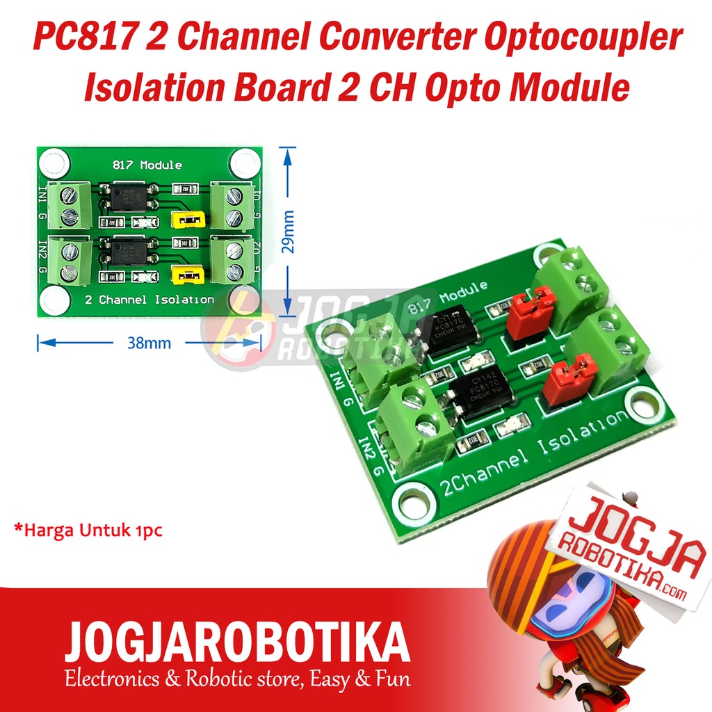 PC817 2 Channel Converter Optocoupler บอร์ดแยก 2 CH Opto Module