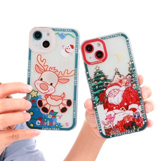 เคสโทรศัพท์มือถือ ซิลิโคนนิ่ม TPU ใส กันกระแทก ลาย Merry Christmas สําหรับ IPhone 14 13 12 11 Pro Max Mini 7 8 XS X XR 6 6S Plus SE 2020