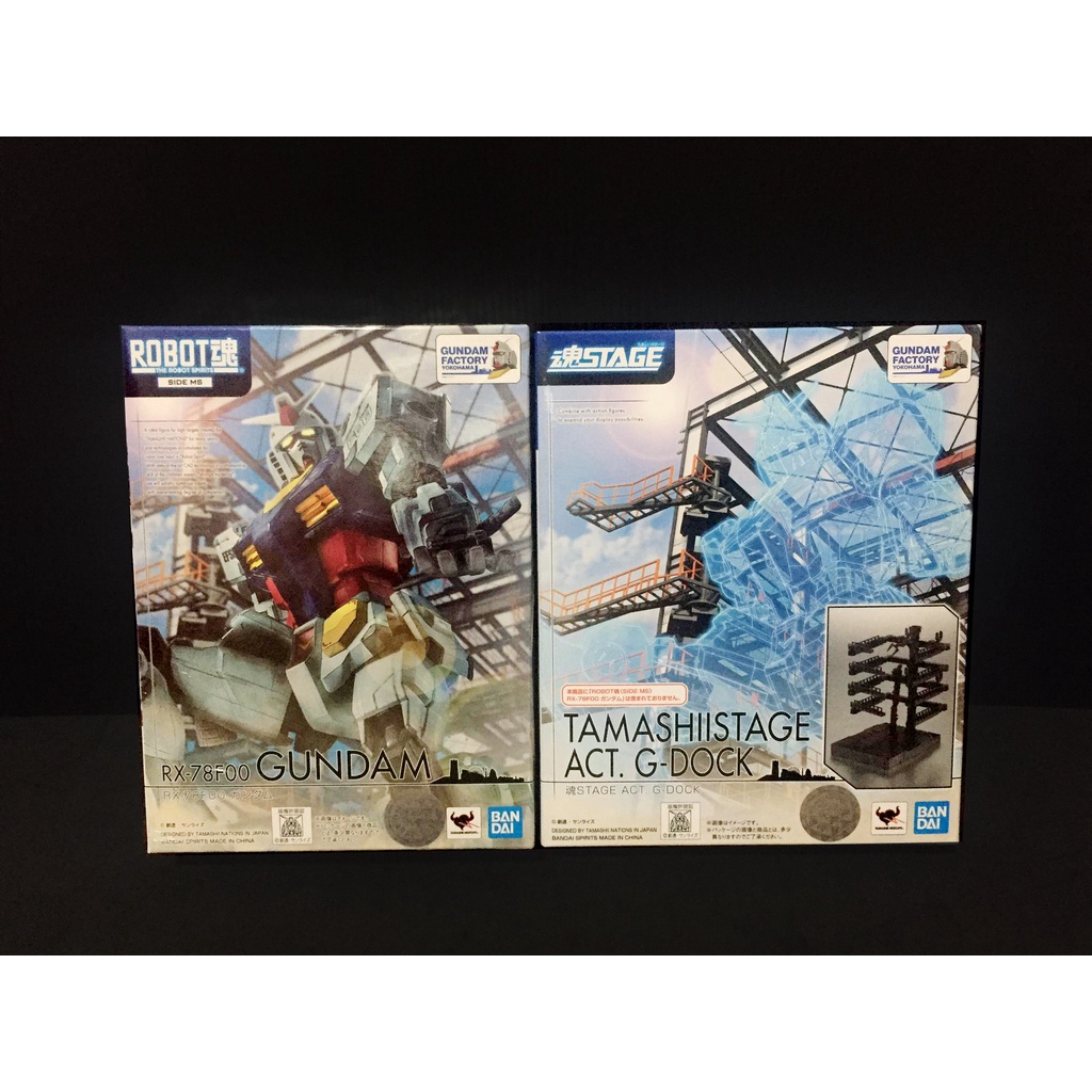 โมเดลกันดั้ม Gundam Bandai RX-78-F00 FactoryYokohama & Stage Act G-Dock (Robot Spirits)ของแท้