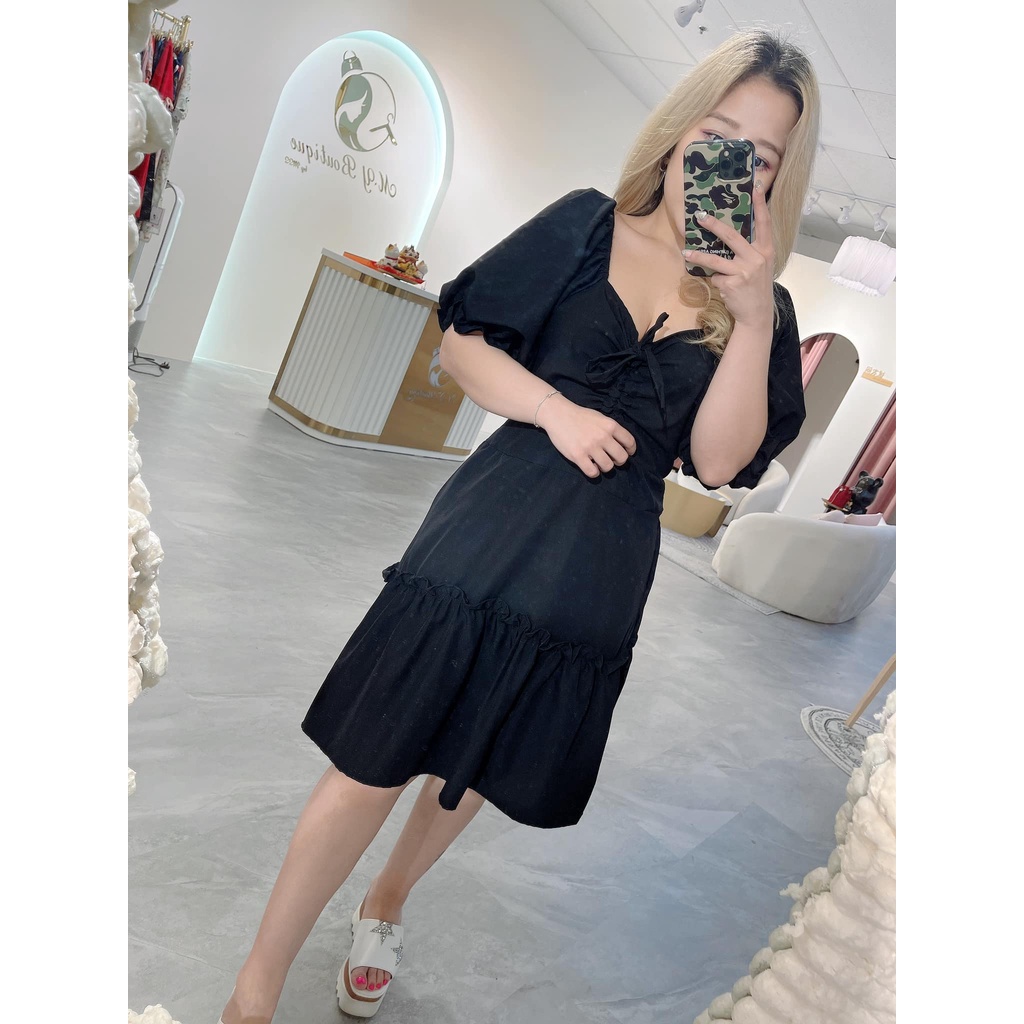 MD168 PLAIN SOFIE PULL MIDI DRESS