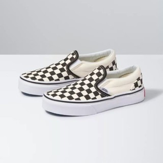 [ของแท้ ส่งฟรี จากไทย] รองเท้าเด็ก VANS KIDS CHECKERBOARD SLIP-ON - CHECKERBOARD BLACK/WHITE