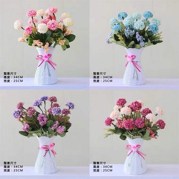 พร้อมส่ง [Becky Home shop] ดอกไม้ตกแต่ง ดอกไม้ปลอม แจกันพลาสติ๊ก ธรรมชาติสุดคลาส