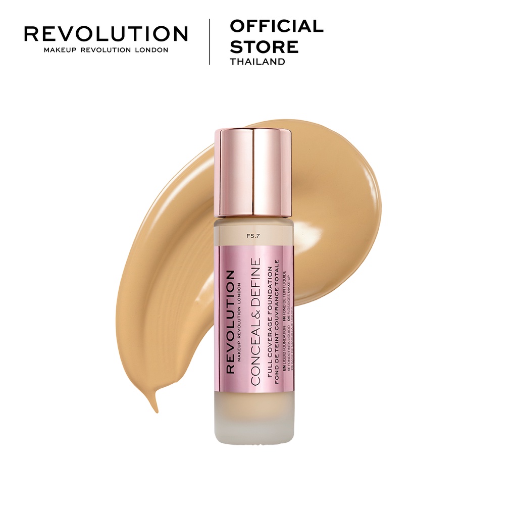 (รองพื้นคุมมันกันน้ำ) Makeup Revolution Conceal & Define Full Coverage Foundation