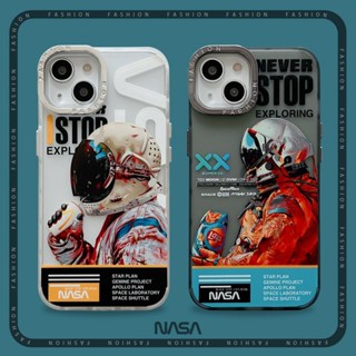 【นักบินอวกาศ Nasa】เคสโทรศัพท์มือถือ แบบนิ่ม กันกระแทก ลายนักบินอวกาศ สําหรับ iPhone 14 Pro Max 13 Pro Max 12 11 Pro Max