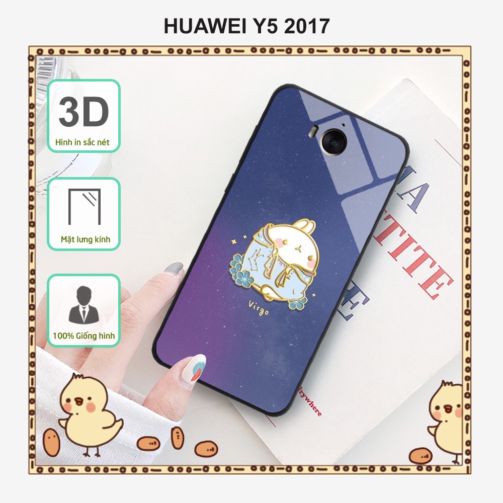 เคสกระจก Huawei Y5 2017 3D พิมพ์ลาย 12 ราศี