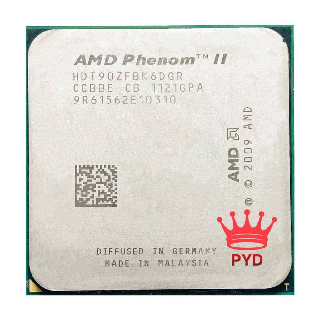 Amd Phenom II X6 1090T 1090 3.2 GHz หน่วยประมวลผล CPU แกนหกตัว HDT90ZFBK6DGR ซ็อกเก็ต AM3 5GAV #1