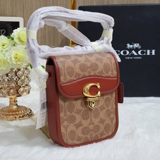 💚แท้💯 พร้อมส่ง💚งาน Shop COACH C8484 Tall Studio Crossbody In Signature Canvas สายยาวถอดไม่ได้ แต่ปรับได้ค่ะ