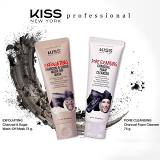 มาร์กหน้า Kiss New York Exfoliating Charcoa &amp; Sugar Wash Off Mask มาร์กหน้าสูตรชาร์โค ขนาด75g