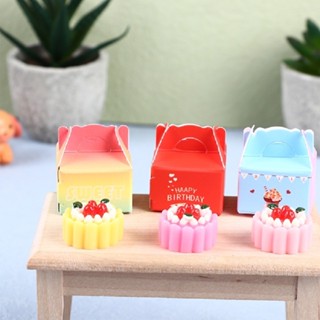 เค้กผลไม้จิ๋ว พร้อมกล่อง สําหรับตกแต่งบ้านตุ๊กตา 1:12 1 ชุด#ของจิ๋ว #miniature