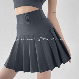 Lemon studio กระโปรง high-waisted  กระโปรงสไตล์เกาหลี กระโปรงเส้น✨ S-2XL  50111