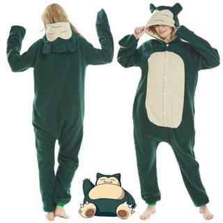 ชุดนอนจั๊มสูทคอสเพลย์ การ์ตูนโปเกม่อน Kigurumi Snorlax สําหรับผู้หญิง