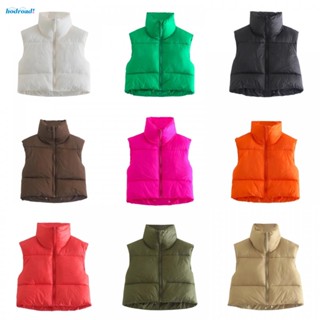 【HODRD】Womens Winter Crop Tank Top Lightweight Sleeveless Thermal Jacket Puffer Vest Padded Vest【Fashion】