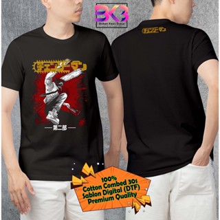 oversize T-shirt Davecollection - เสื้อยืดพิมพ์ลาย CHAINSAW MAN JUMPING DTF75 - BKB สําหรับผู้ชาย และผู้หญิง S-5XL