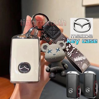 เคสรีโมตรถยนต์ TPU PC 2 ปุ่ม พร้อมโบว์ และเพชร สําหรับ Mazda 2 Mazda 3 Mazda 5 Mazda 6 BL. เคสโทรศัพท์มือถือ สําหรับ mazda Axela CX-3 CX-7 CX7 CX9 CX9 CX9 CX9 CX9 CX3 CX5 CX5