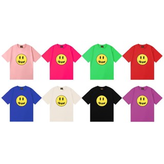 ขายดี พร้อมส่ง เสื้อยืดคอกลม แขนสั้น พิมพ์ลายหน้ายิ้ม 8 สี สําหรับผู้ชาย และผู้หญิง