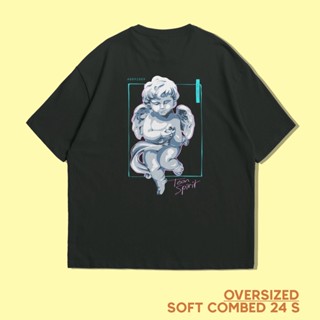 oversize T-shirt เสื้อยืด ผ้าฝ้าย แขนสั้น พิมพ์ลาย Supernova Angel Teen Spirit 24s โอเวอร์ไซซ์ พรีเมี่ยม สําหรับผู้ชาย แ