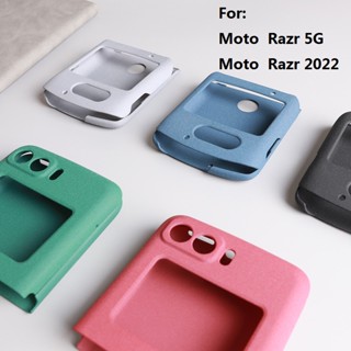 เคสโทรศัพท์มือถือ ผิวด้าน พับได้ กันลายนิ้วมือ สีพื้น เรียบง่าย สําหรับ Motorola razr 5g razr 2022 razr 5g