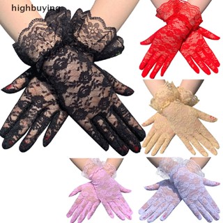 [highbuying] ถุงมือลูกไม้ ระบายอากาศ แบบบางพิเศษ สําหรับเจ้าสาว งานแต่งงาน เวที พร้อมส่ง