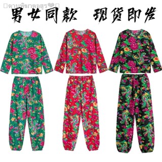 เตรียมการจัดส่ง⊙✠✾ภาคตะวันออกเฉียงเหนือดอกไม้ขนาดใหญ่ผ้าเสื้อผ้าผู้ชายและผู้หญิงชาติพันธุ์สไตล์ผู้ชายที่ดีที่สุดเพื่อนเจ