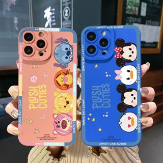 เคสโทรศัพท์มือถือ ขอบสี่เหลี่ยม แบบป้องกันเต็มเครื่อง ลาย Stitch Fuuny Mouse Duck Bear น่ารัก สําหรับ OPPO Reno7 4G Reno6 Reno8 Z 5G Reno5 F 7 Lite A17 A17K A77S A57S