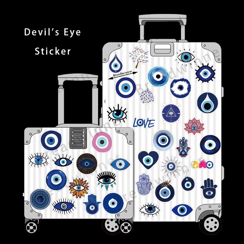 สติกเกอร์ ลาย Devil's Eye กันน้ํา สําหรับตกแต่งโทรศัพท์มือถือ แล็ปท็อป DIY 10 ชิ้น