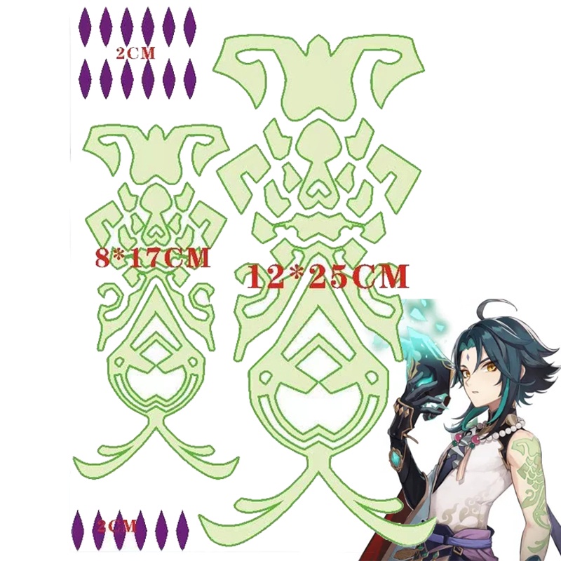 สติกเกอร์แทททู ลายเกม Genshin Impact Xiao Albedo Barbatos Yoimiya สําหรับตกแต่งปาร์ตี้ฮาโลวีน