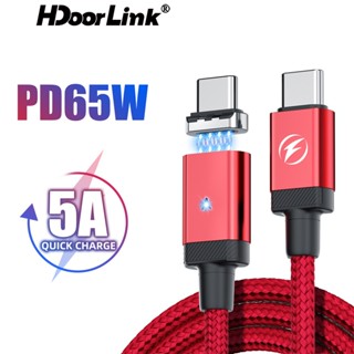 Hdoorlink PD 100W สายเคเบิลแม่เหล็ก 5A USB Type C สายชาร์จข้อมูล ชาร์จเร็ว สําหรับ Samsung Xiaomi Huawei Redmi แล็ปท็อป