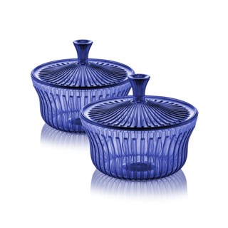 Tupperware Royale Blue Crystalline Small Server (2) 600ml