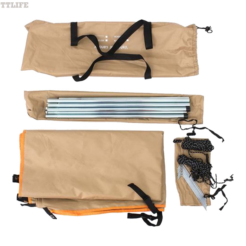 【ภายในประเทศ】 Car Shelter Shade Camping Side Car Roof Top Tent Awning Waterproof UV Portable Camping Tent Automobile Rooftop Rain Canopy