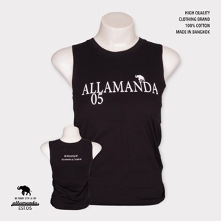 Allamanda By AEIOU S10 เสื้อยืดแขนกุด สีดำ รวมลายสกรีน สินค้าลิขสิทธิ์แท้ (S.M)