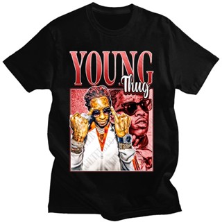 เสื้อยืดแขนสั้น เสื้อยืด ผ้าฝ้าย พิมพ์ลายกราฟฟิค Rapper Young Thug แบบเรียบง่าย สไตล์ฮิปฮอป แฟชั่นฤดูร้อน สําหรับผู้ชาย