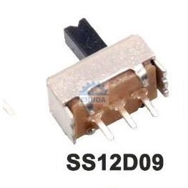 สวิทช์ เลื่อน Slide switch Toggle switch 3 ขา ขนาด 4.4x8.6mm #สวิทช์เลื่อน(3ขา,SS12D09) (1 ตัว)