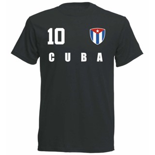 เสื้อยืดพิมพ์ลาย2019ขายร้อนสไตล์ฤดูร้อนคิวบา Cuba World 2019เสื้อยืดสไตล์นักฟุตบอลหมายเลข10ตลก Tee เสื้อ