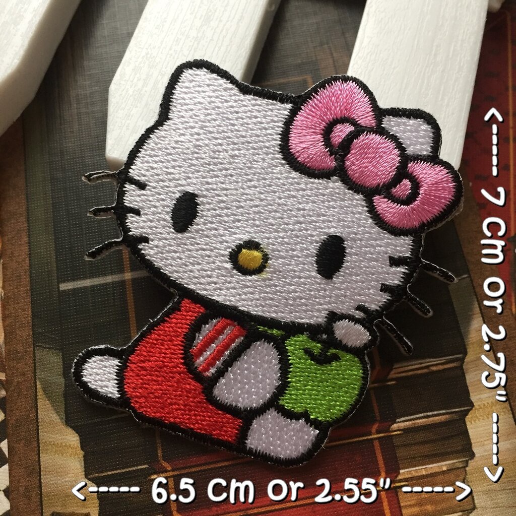 แมวคิตตี้ Kitty ตัวรีดติดเสื้อ อาร์มรีด อาร์มปัก ตกแต่งเสื้อผ้า หมวก กระเป๋า แจ๊คเก็ตยีนส์ Cute Embroidered Iron on P...