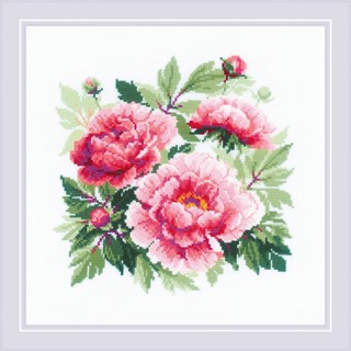 Rio-1854 Tree Peony ชุดปักครอสติชลิขสิทธิ์แท้ ครอสติชไม่พิมพ์ลาย แบรนด์ Riolis