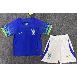 Jersi BRAZIL AWAY KIDS ชุดครบชุด 22/23