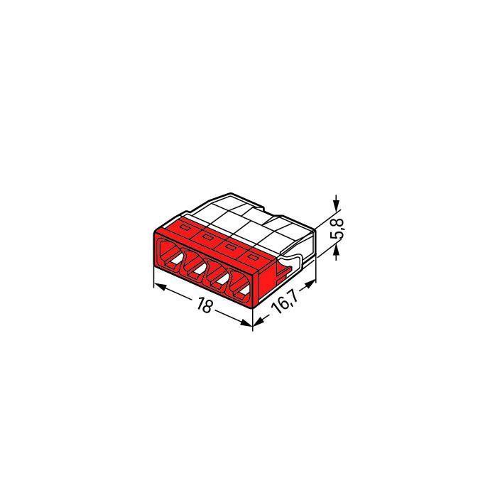 Wago ข้อต่อเชื่อมสายไฟ Splicing Connecter 4ช่อง ของแท้ 100% [2273-204 / 1 ชิ้น]